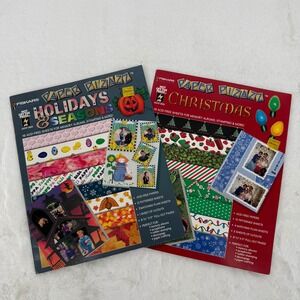 Fiskars Paper Pizazz Christmas Holidays Seasons Scrapbook Paper Lot 2 Books 1997